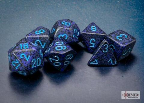 Chessex Polyhedral 7-Die Set: Speckled - Cobalt cover image