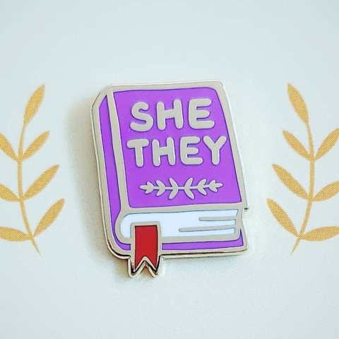 misomomo Pronoun Book Pin: she/they cover image