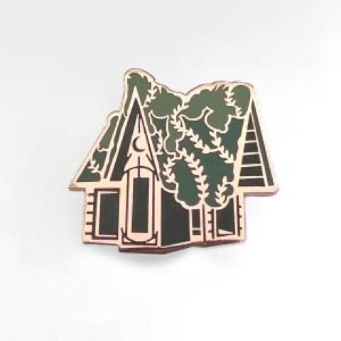 Winter Den - Cottagecore Witch Cottage Enamel Pin cover image