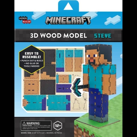IncrediBuilds: Minecraft: Steve 3D Wood Model Kit cover image