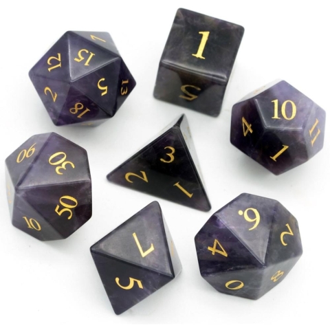 Purple Amethyst Gemstone Dice Set cover image