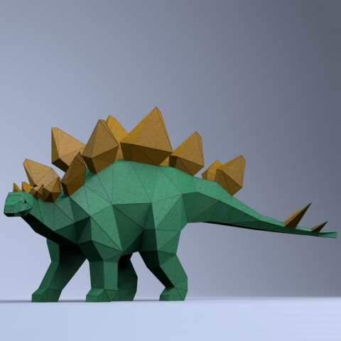 PaperCraft Stegosaurus 3D Origami Model cover image