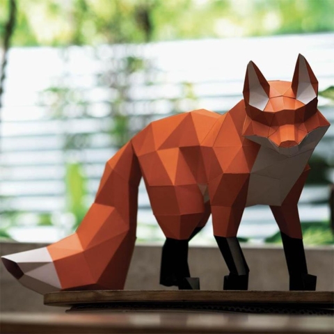 PaperCraft Walking Fox 3D Origami Model cover image