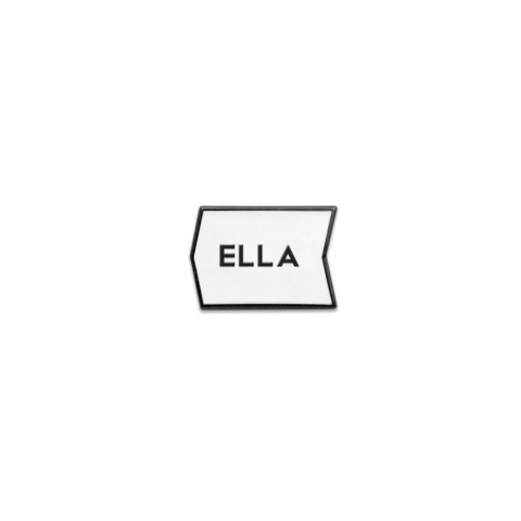 Magnetic Enamel Pronoun Badge Tile: Ella / White cover image