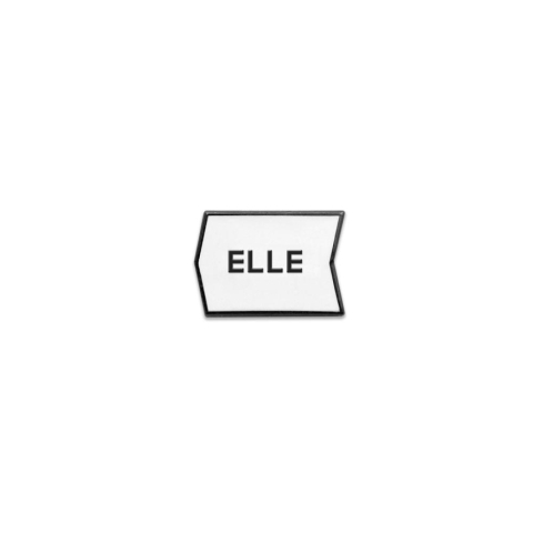 Magnetic Enamel Pronoun Badge Tile: Elle / White cover image