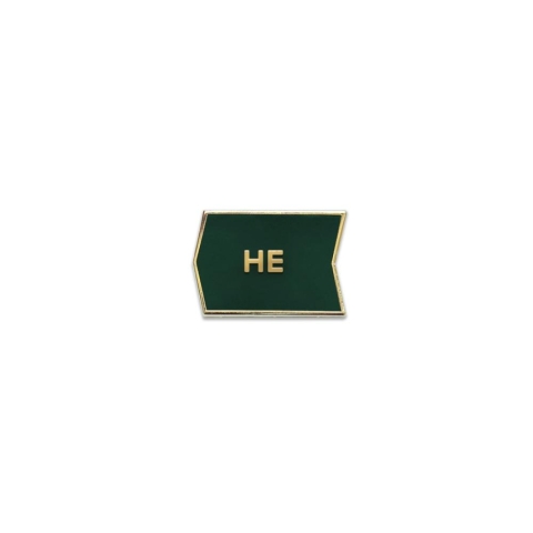 Magnetic Enamel Pronoun Badge Tile: He / Green cover image