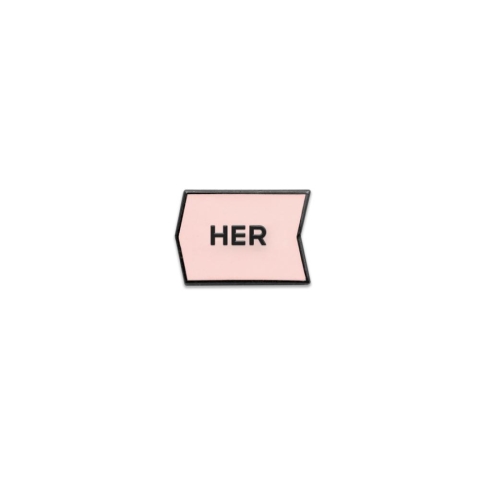 Magnetic Enamel Pronoun Badge Tile: Her / Pink cover image