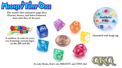 Mighty Tiny Dice: 7 Piece Polyhedral Set - Rainbow Bits cover image