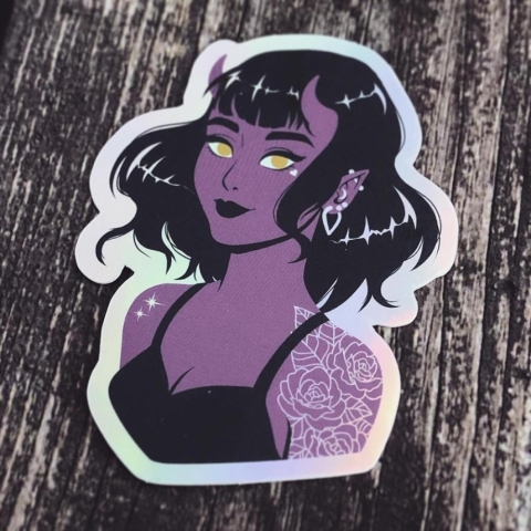 Fabled Creative Co: Unusual You - Holographic Tiefling Sticker cover image