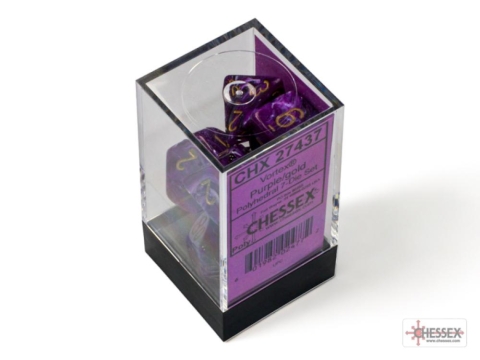 Chessex Vortex Purple/gold Polyhedral 7-Dice Set cover image