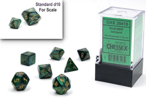 Chessex Scarab Jade/gold Mini-Polyhedral 7-Die Set cover image