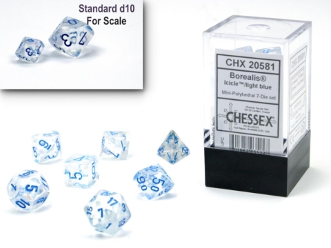 Chessex Borealis Icicle/light blue Luminary Mini-Polyhedral 7-Die Set cover image