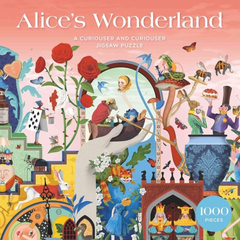 Alice's Wonderland 1000 Piece Puzzle:Curiouser and Curiouser Jigsaw Puzzle cover image