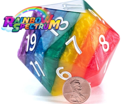 Rainbow Spectrum - Giant d20 (58mm) Epic Dice cover image