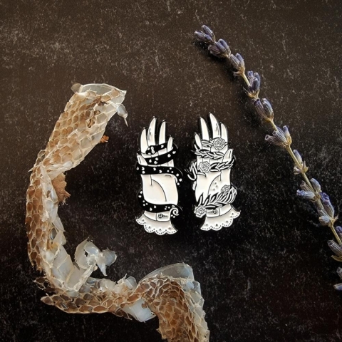 Holly Oddly - Enamel Pin Set: Snake and Flower Hands cover image