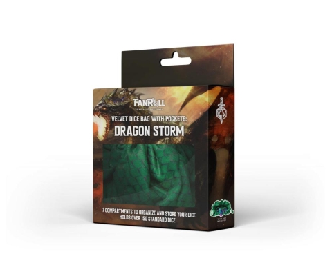 Dragon Storm Velvet Compartment Dice Bag Green Dragon Scales cover image