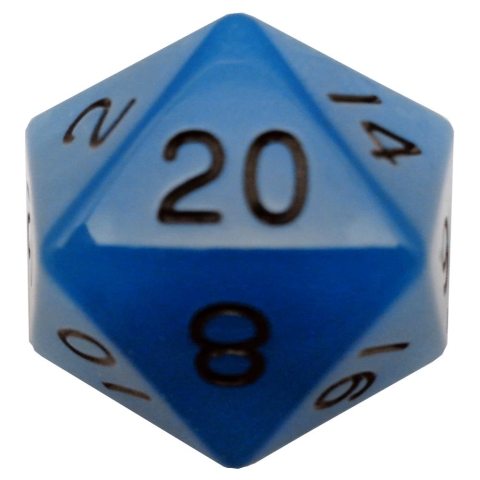 Mega Acrylic D20: Glow in the Dark Blue cover image