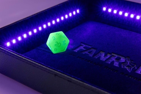 Blacklight Dice Tray with D20: Black cover image