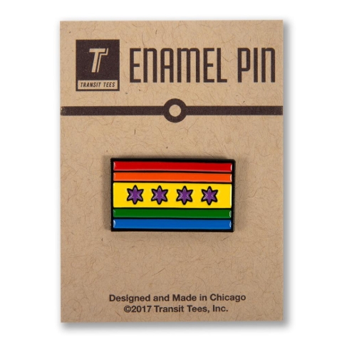 Transit Tees - Chicago Pride Flag Enamel Pin cover image