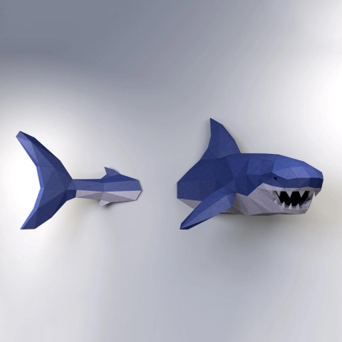PaperCraft Shark 3D Origami Wall Art cover image