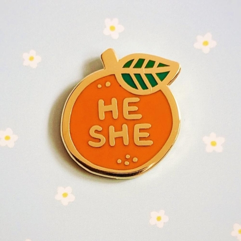 misomomo Pronoun Orange Pin: he/she cover image