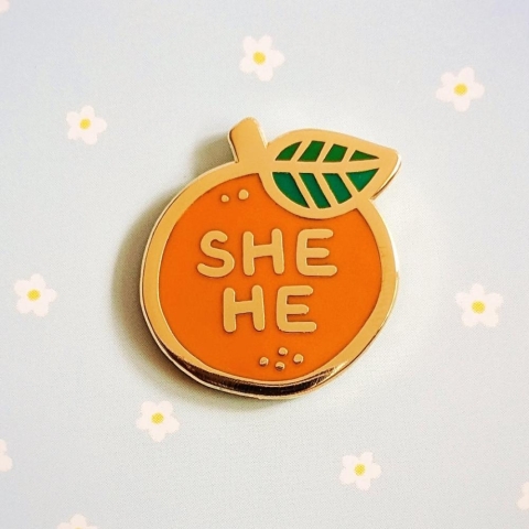 misomomo Pronoun Orange Pin: she/he cover image