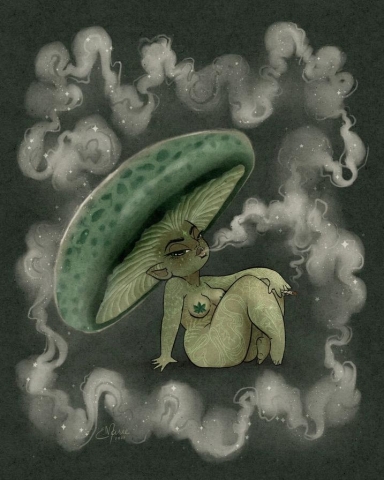 Elissa Marie Creative Art Print 5x7: Green Russula Shroomie cover image