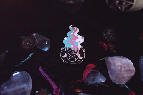 GRRRL Spells Pin: Trans Witch Cauldron cover image