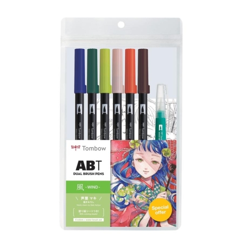 Tombow - Dual Brush Pens: "Wind" Set 6-Pack cover image