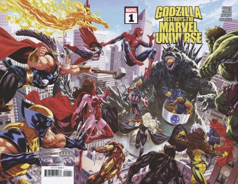 GODZILLA DESTROYS THE MARVEL UNIVERSE #1 cover image