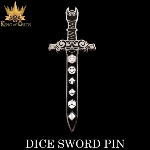 DND Dice: King of Crits Enamel Pin—Dice Sword cover image