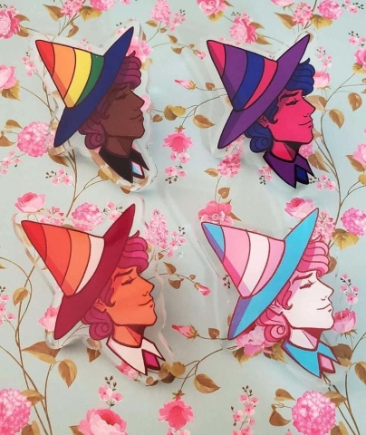 Joan of Art acrylic pin: Pride Witches (Masc series)—Lesbian cover image