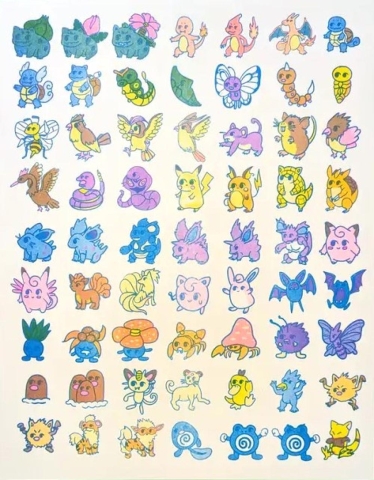 Christina Hu Risograph 11x14: Minutemon Pokemon cover image