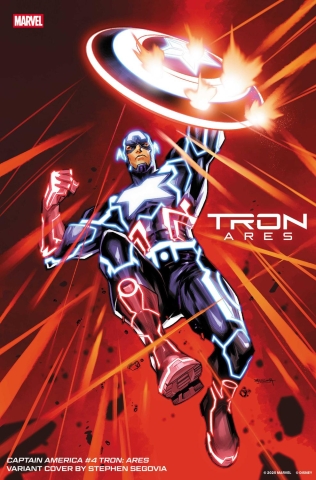 CAPTAIN AMERICA #4 CVR E STEPHEN SEGOVIA TRON ARES VAR cover image