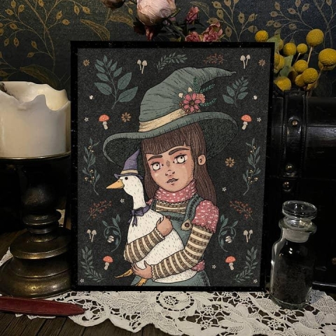 The Orphans of Dudleytown Art Print 8x10: Hedgewitch and Goose Familiar cover image