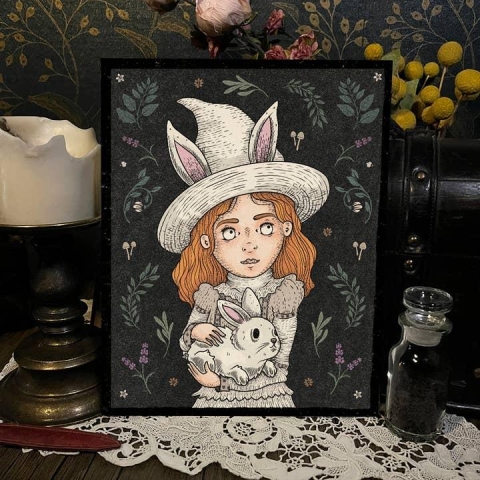 The Orphans of Dudleytown Art Print 8x10: White Witch and Rabbit Familiar cover image