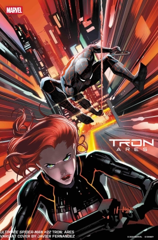 ULTIMATE SPIDER-MAN #22 CVR D JAVIER FERNANDEZ TRON ARES VAR cover image