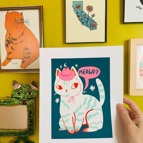 Bunny Dee Art Print 8x10: Meowdy the Country Cat cover image