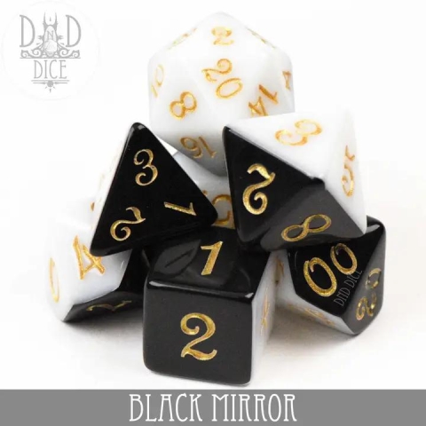 DND Dice: Acrylic 7-Die Set—Black Mirror cover image