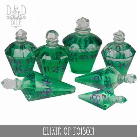 DND Dice: Resin 7-Die Set—Elixir of Poison (Handmade) cover image