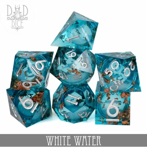 DND Dice: Resin 7-Die Set—White Water (Liquid Core) cover image