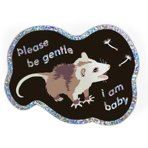 BoyPilot Goods Sticker: Baby Possum Glitter cover image