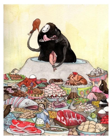 Stupid Animal Shop Art Print 11x14: The Spirit Feast cover image