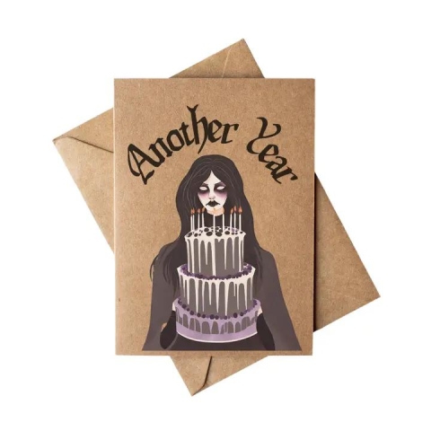 Cryptic Paper Co. Greeting Card: Goth Girl Another Year cover image