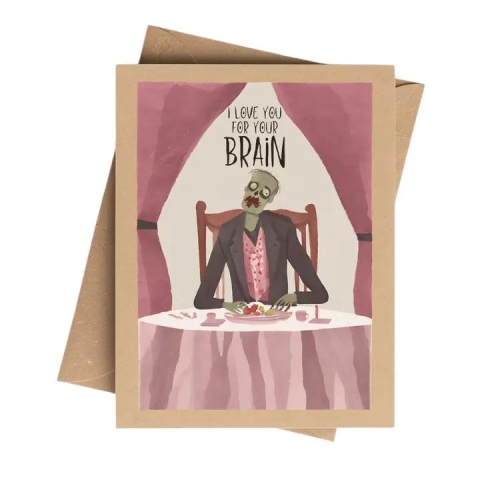 Cryptic Paper Co. Greeting Card: I Love You For Your Brain cover image