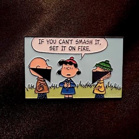 Silver Sprocket Enamel Pin: If You Can't Smash It, Set it on Fire cover image