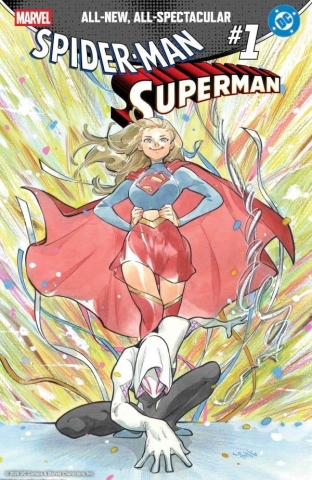 MARVEL DC SPIDER-MAN SUPERMAN #1 PEACH MOMOKO CVR cover image