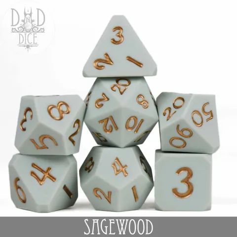 DND Dice: 7-Die Set (Silicone) — Sagewood cover image