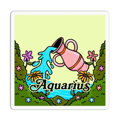 Girls Printing House Sticker: Zodiac Sign — Aquarius cover image