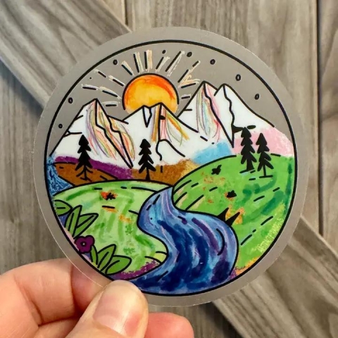 AbstractbyRabrams Sticker: Subtle Pride Rainbow Mountain cover image